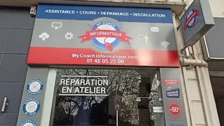 Façade de la boutique My Coach Informatique, 122 route de la Reine à Boulogne-Billancourt