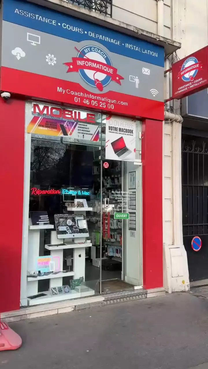 Façade de la boutique My Coach Informatique, 122 Route de la Reine à Boulogne-Billancourt